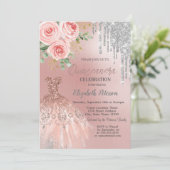 Invitation Déchets d'argent, Robe, Roses roses roses Quincean (Debout devant)