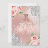 Invitation Déchets d'argent, Robe, Roses roses roses Quincean (Dos)