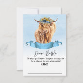Invitation Déchets Raffle Blue boy Highland Cow Baby shower (Devant)