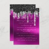 Invitation Déchets Silver rose Bridal Sweet 16e Mariage (Devant / Derrière)