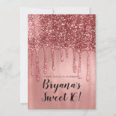 Invitation Déchirage en Rose Parties scintillant or rose doux (Devant)