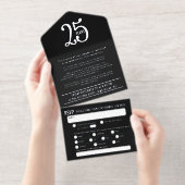 Invitation déchirante avec feuille d'argent pour 2 (Détachable)