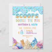 Invitation Déchirer la crème glacée Quel est le premier anniv (Devant)