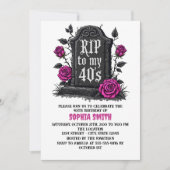 Invitation Déchirure pour 40 ans Anniversaire Gothique (Devant)