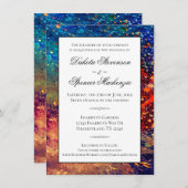 Invitation Déchirure psychédélique | Mariage Abstrait arc-en- (Devant / Derrière)
