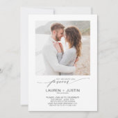 Invitation Décidé sur Forever Black White 3 Fiançailles photo (Devant)