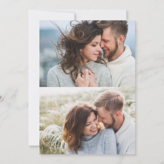 Invitation Décidé sur Forever Black White 3 Fiançailles photo (Dos)