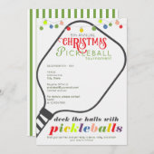 Invitation Deck Halls Pickleball Tournament de Noël (Devant / Derrière)