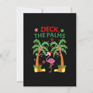 Invitation Deck Les Palms Pajamas Noël Floride Flamant rose