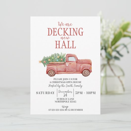Invitation Deck the Hall, Christmas Open House (Debout devant)