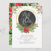 Invitation Deck The Halls Fancy Christmas Party (Devant / Derrière)