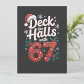 Invitation Deck the Halls With 6 7 Funny Christmas Six Seven (Debout devant)