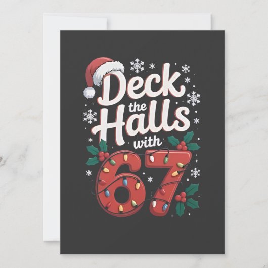 Invitation Deck the Halls With 6 7 Funny Christmas Six Seven (Devant)