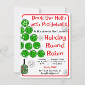 Invitation Deck the Halls with Pickleballs Christmas Party (Devant)