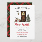 Invitation Decking New Halls Christmas New Home Announcement (Devant / Derrière)