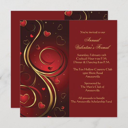 Invitation d'éclaboussure de Valentine (Devant / Derrière)