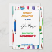 Invitation Déclaration de remise de diplôme de maternelle col (Dos)