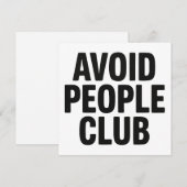 Invitation Déclaration d'humour de club d'introvertis évitant (Devant / Derrière)