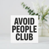 Invitation Déclaration d'humour de club d'introvertis évitant (Debout devant)