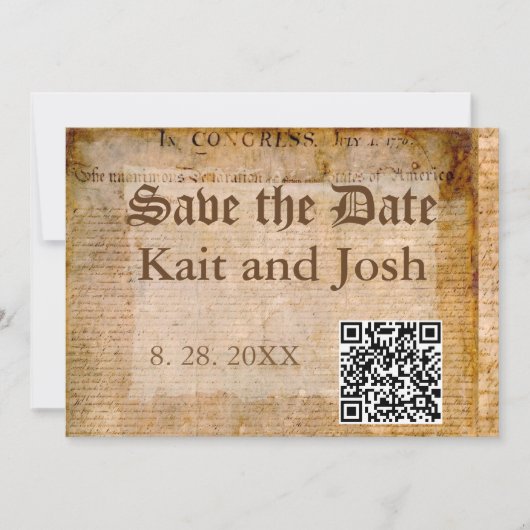 Invitation Déclaration d'indépendance 📜 1776 Vintage (Devant)