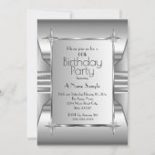 Invitation Déco argent chrome métal image Fête d'anniversaire (Devant)