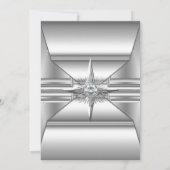 Invitation Déco argent chrome métal image Fête d'anniversaire (Dos)