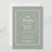 Invitation Déco Classique | 30e Anniversaire Sage et Blanc (Devant)