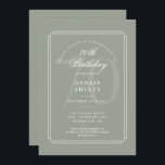 Invitation Déco classique | Sage et Blanc 70e anniversaire<br><div class="desc">Des lignes géométriques élégantes encadrent vos informations personnalisées de 70e anniversaire,  dans la typographie classique,  sur cette invitation chic à l'anniversaire. Vous pouvez customiser l'arrière - plan à l'avant et à l'arrière pour correspondre à votre couleur préférée. Conçu par Thisisnotme©</div>