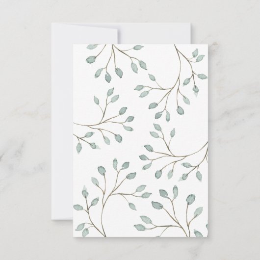 Invitation déco d'aquarelle feuillage Confirmation (Dos)