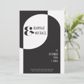 Invitation Déco d'art noir blanc vintage (Debout devant)