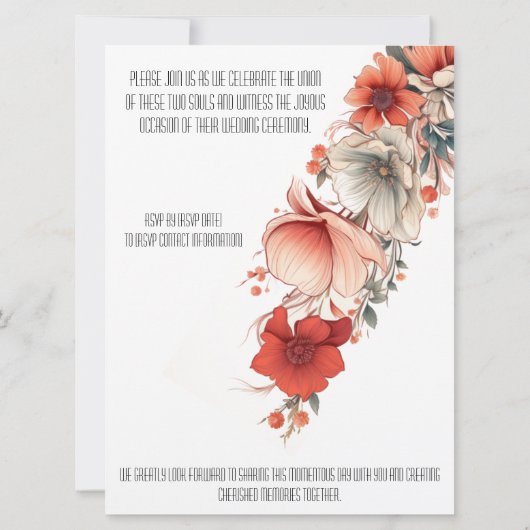 Invitation Déco Illustrative Florale (Dos)