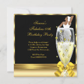 Invitation Déco Lady Gold Noir Trop Fabuleux Anniversaire (Dos)