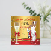 Invitation Déco Lady Rouge or Trop fabuleux fête d'anniversai (Debout devant)