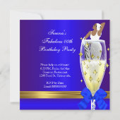 Invitation Déco Lady Royal Blue Gold Trop Fabuleux Anniversai (Dos)