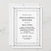 Invitation Déco moderne | Dîner de répétition noir et blanc (Devant)