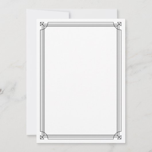 Invitation Déco moderne | Élégant Mariage noir et blanc (Dos)