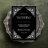 Invitation Déco moderne | Élégant Mariage noir et blanc Onyx