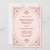 Invitation Déco moderne | Elegant Pink and Red Holiday Party (Devant)