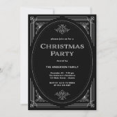 Invitation Déco moderne | Élégante fête de Noël noire (Devant)
