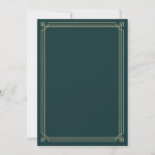 Invitation Déco moderne | Emerald Green et Champagne Mariage (Dos)