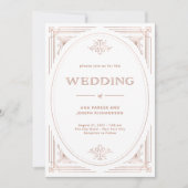 Invitation Déco moderne | Faux Rose Gold et Mariage blanc (Devant)