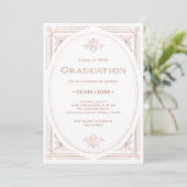 Invitation Déco moderne | Faux Rose Gold et White Graduation (Debout devant)
