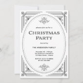 Invitation Déco moderne | Fête de Noël noire et blanche (Devant)