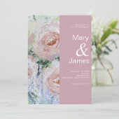 Invitation Déco moderne Floral Mariage Dusty Rose | MARIAGE (Debout devant)