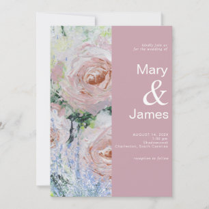 Invitation Déco moderne Floral Mariage Dusty Rose MARIAGE