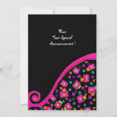 Invitation DECO MONOGRAM, noir ,rose violet blanc (Dos)