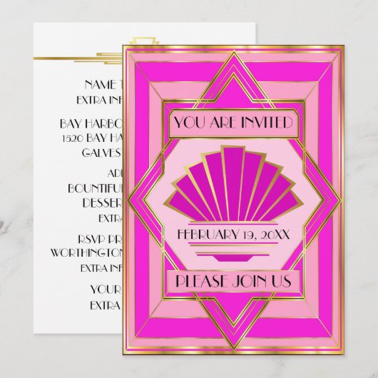 Invitation Deco pour occasion spéciale (Devant / Derrière)