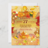 Invitation Décollage Automne Feuilles Frontières Thanksgiving (Devant)