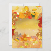 Invitation Décollage Automne Feuilles Frontières Thanksgiving (Dos)