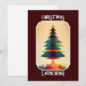 Invitation Décollage de l'arbre de Noël | Design artistique d (Devant / Derrière)